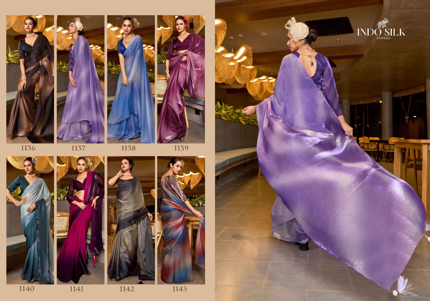 Luxe By Indo Silk Fendy Satin Party Wear Saree Wholesale Market In Surat